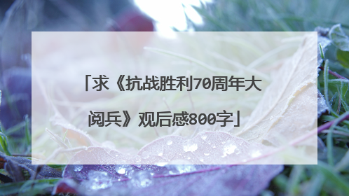 求《抗战胜利70周年大阅兵》观后感800字