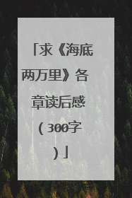 求《海底两万里》各 章读后感（300字 ）