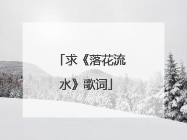 求《落花流水》歌词