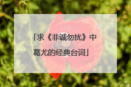 求《非诚勿扰》中葛尤的经典台词