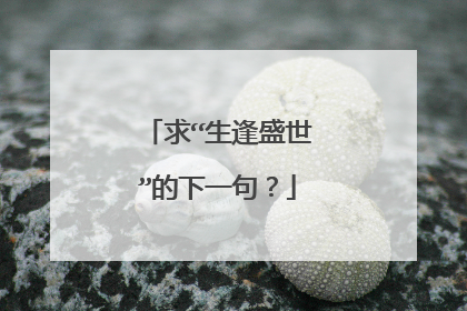 求“生逢盛世”的下一句？