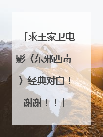 求王家卫电影〈东邪西毒〉经典对白！谢谢！！