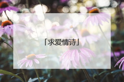 求爱情诗