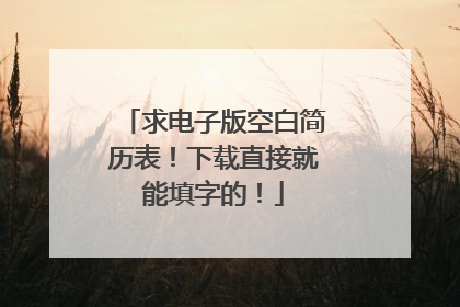 求电子版空白简历表!下载直接就能填字的!