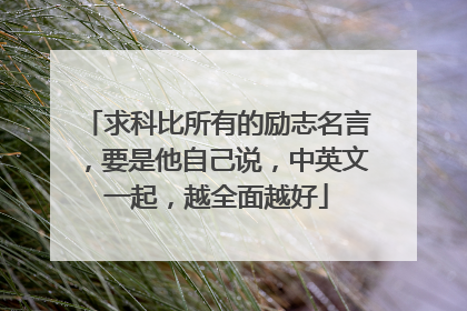 求科比所有的励志名言,要是他自己说,中英文一起,越全面越好