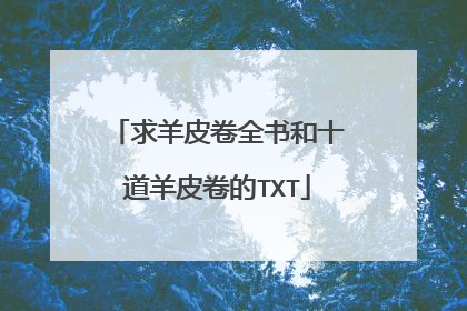 求羊皮卷全书和十道羊皮卷的TXT