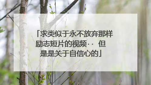 求类似于永不放弃那样励志短片的视频·· 但是是关于自信心的