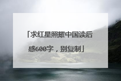 求红星照耀中国读后感600字,别复制