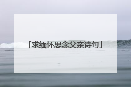 求缅怀思念父亲诗句