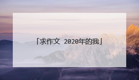 求作文 2020年的我