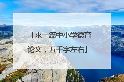 求一篇中小学德育论文，五千字左右