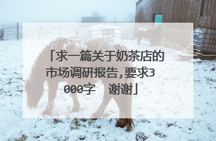 求一篇关于奶茶店的市场调研报告,要求3000字 谢谢