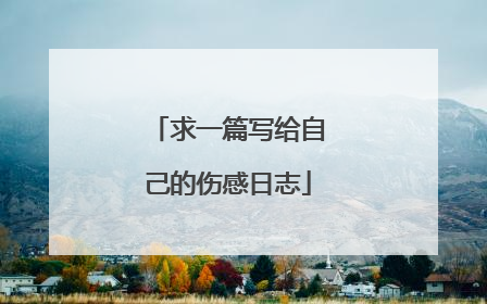 求一篇写给自己的伤感日志