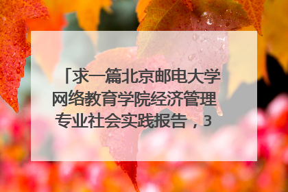 求一篇北京邮电大学网络教育学院经济管理专业社会实践报告,3000字,要求如下