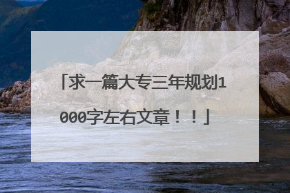 求一篇大专三年规划1000字左右文章!!
