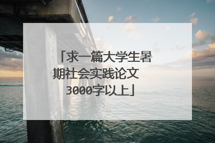 求一篇大学生暑期社会实践论文 3000字以上