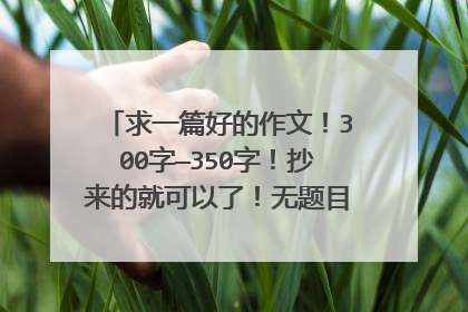 求一篇好的作文!300字—350字!抄来的就可以了!无题目限制!好的加分!