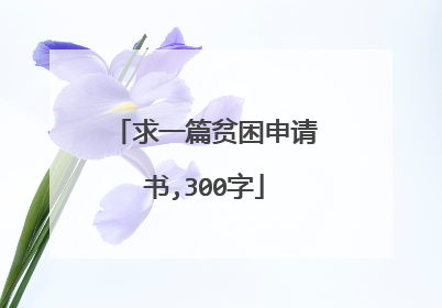 求一篇贫困申请书,300字