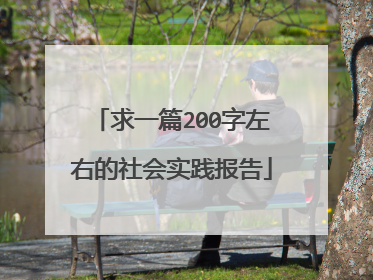求一篇200字左右的社会实践报告