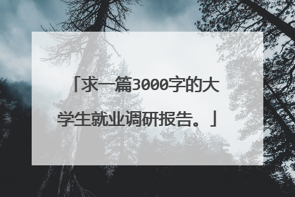 求一篇3000字的大学生就业调研报告。