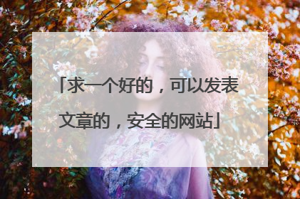 求一个好的,可以发表文章的,安全的网站