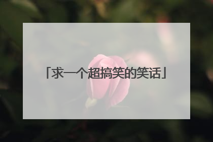 求一个超搞笑的笑话