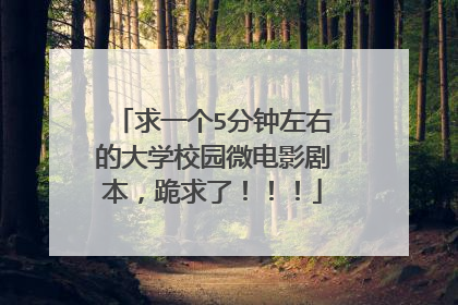 求一个5分钟左右的大学校园微电影剧本,跪求了!!!