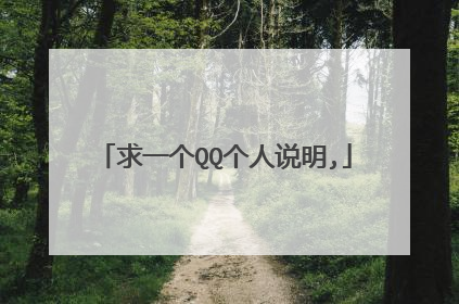 求一个QQ个人说明,