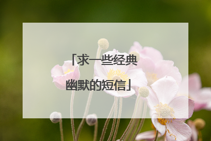 求一些经典幽默的短信