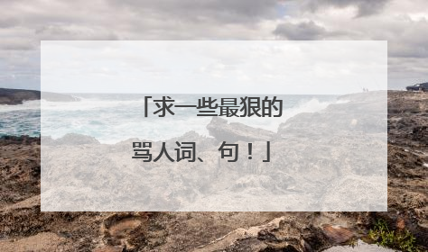 求一些最狠的骂人词、句!