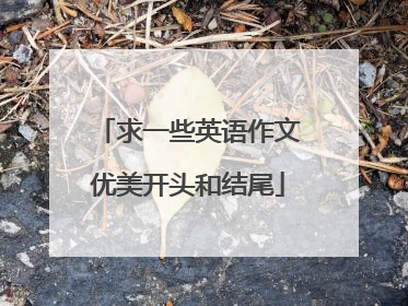 求一些英语作文优美开头和结尾