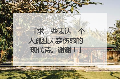 求一些表达一个人孤独无奈伤感的现代诗。谢谢！