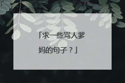 求一些骂人爹妈的句子?