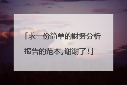 求一份简单的财务分析报告的范本,谢谢了!