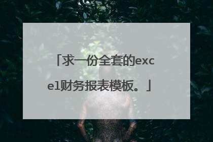 求一份全套的excel财务报表模板。