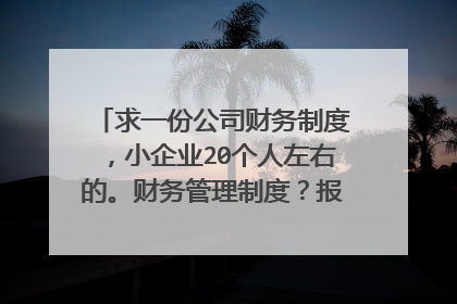 求一份公司财务制度,小企业20个人左右的。财务管理制度?报销制度及流程?