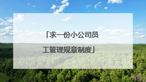 求一份小公司员工管理规章制度