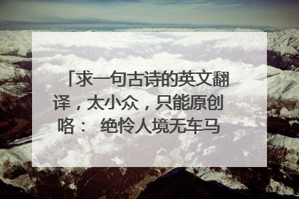 求一句古诗的英文翻译，太小众，只能原创咯： 绝怜人境无车马，信有山林在市城