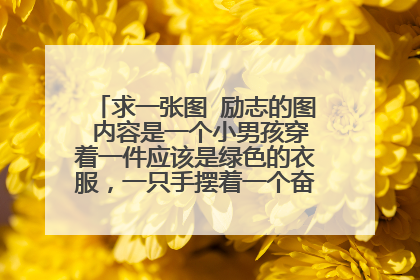 求一张图 励志的图 内容是一个小男孩穿着一件应该是绿色的衣服,一只手摆着一个奋斗的手势 谁有,发