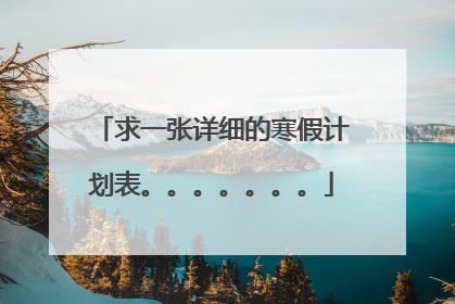 求一张详细的寒假计划表。。。。。。。