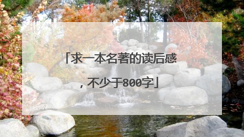 求一本名著的读后感，不少于800字