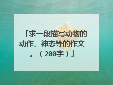 求一段描写动物的动作、神态等的作文。(200字)