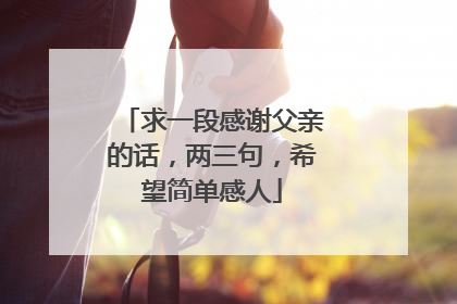 求一段感谢父亲的话,两三句,希望简单感人