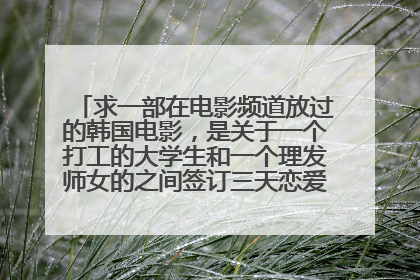 求一部在电影频道放过的韩国电影，是关于一个打工的大学生和一个理发师女的之间签订三天恋爱契约的故事。