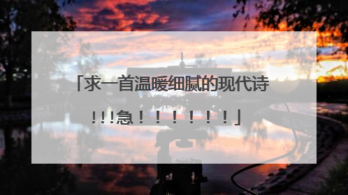 求一首温暖细腻的现代诗!!!急！！！！！！