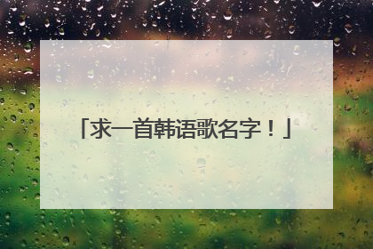 求一首韩语歌名字！