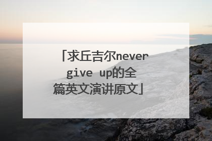 求丘吉尔never give up的全篇英文演讲原文