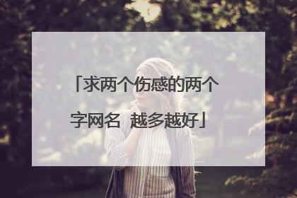 求两个伤感的两个字网名 越多越好