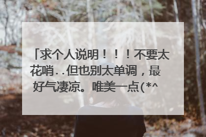 求个人说明！！！不要太花哨..但也别太单调，最好气凄凉。唯美一点(*^__^*) 嘻嘻……