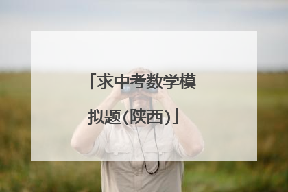 求中考数学模拟题(陕西)